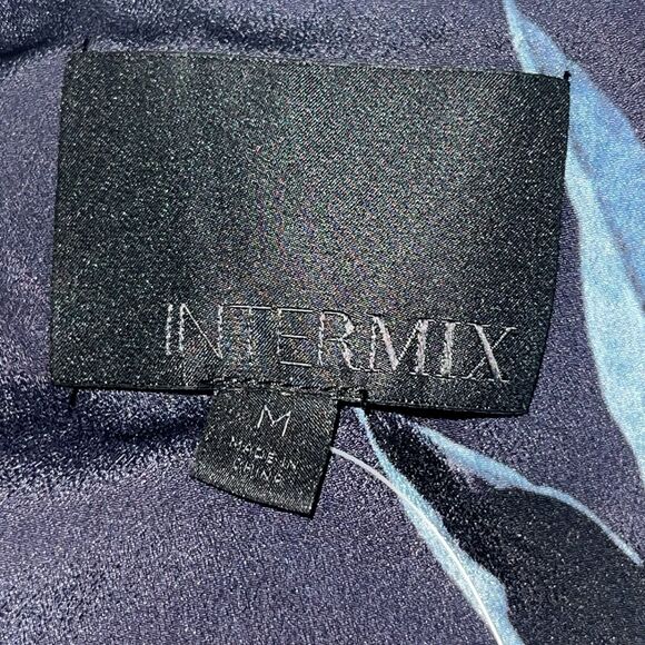 Intermix Women’s Barletta Maxi Wrap Dress Floral Print Navy Blue Silk Medium - Picture 8 of 10